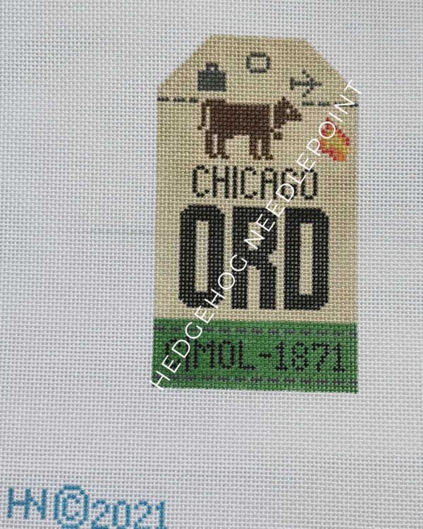 Retro Travel Tag · Chicago O'Hare