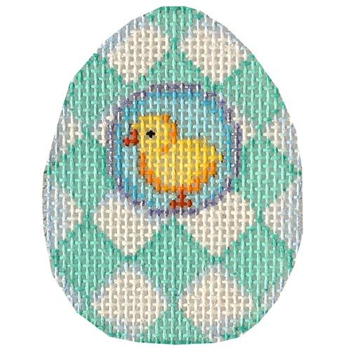 Chick/Aqua Harlequin Mini Egg