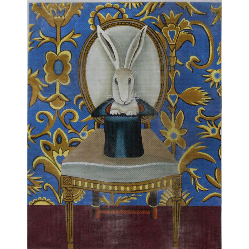 Catherine Nolin · White Rabbit W/ Blue Background (18m)