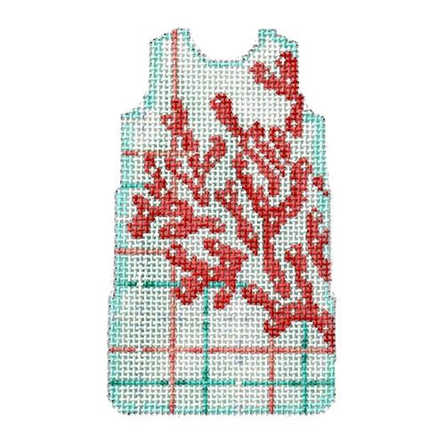 Coral/Plaid Mini Shift