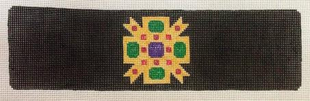 Gold Gems on Black Bracelet