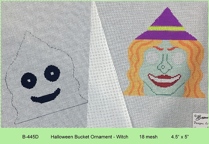 Halloween Bucket Ornament - Witch