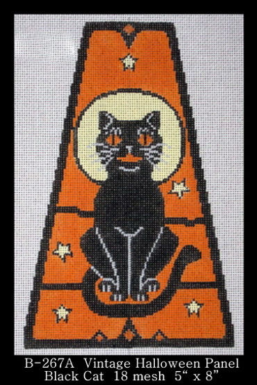 Vintage Halloween Panel - Black Cat