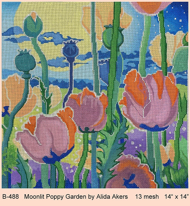 Moon Lit Poppy Garden
