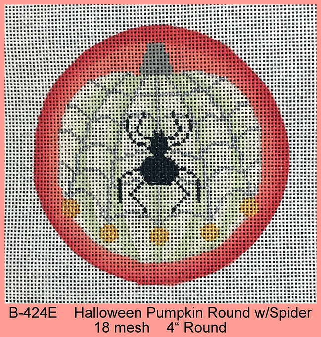 Halloween Pumpkin Round W/ Spider