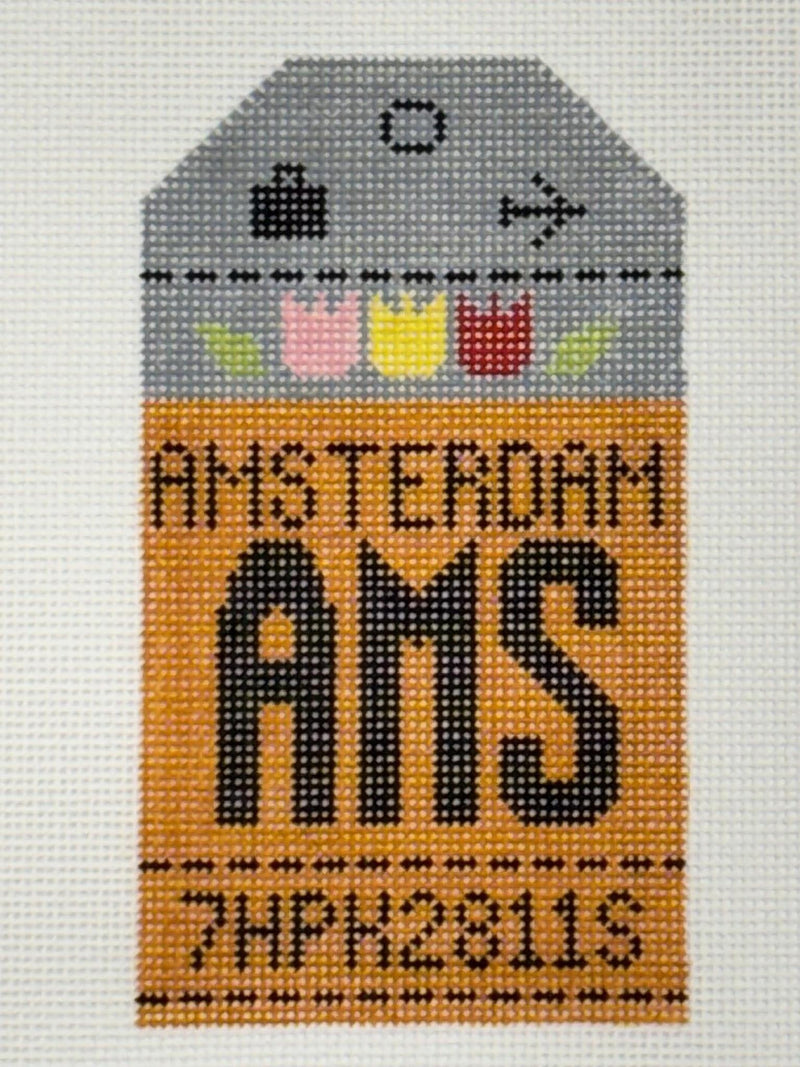 Retro Travel Tag · Amsterdam
