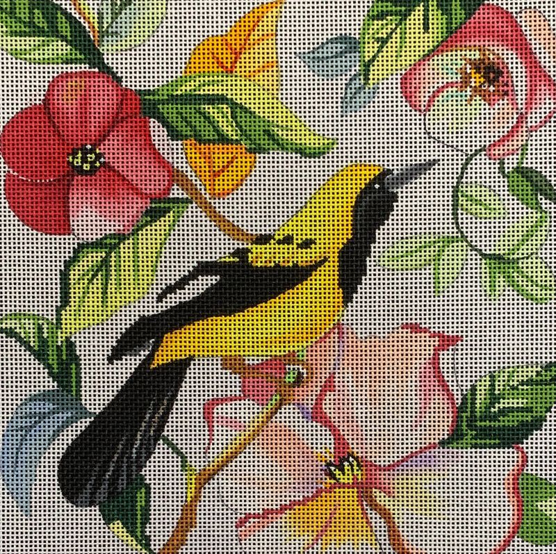 Floral with Yellow Bird