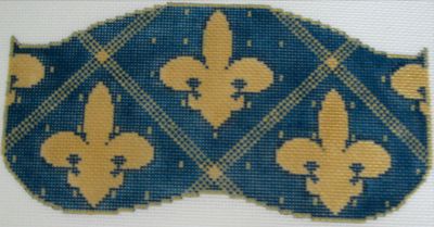 Fleur de Lis Sleep Mask - Teal and Gold