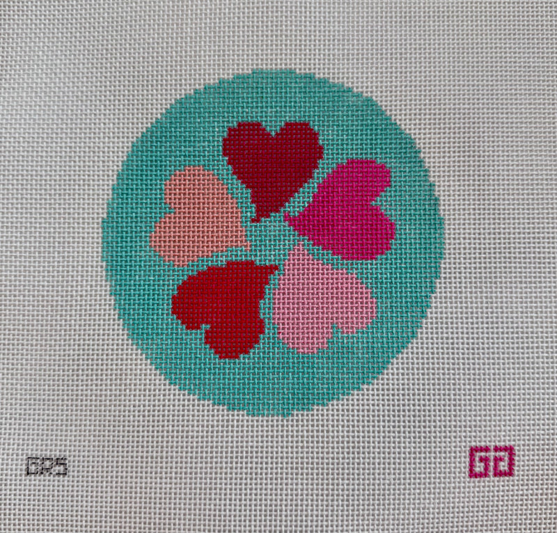 Pink Hearts with Stitch Guide