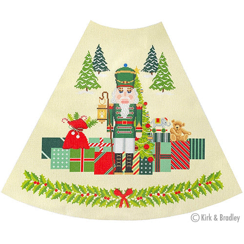 Green Nutcracker Tree Skirt Panel