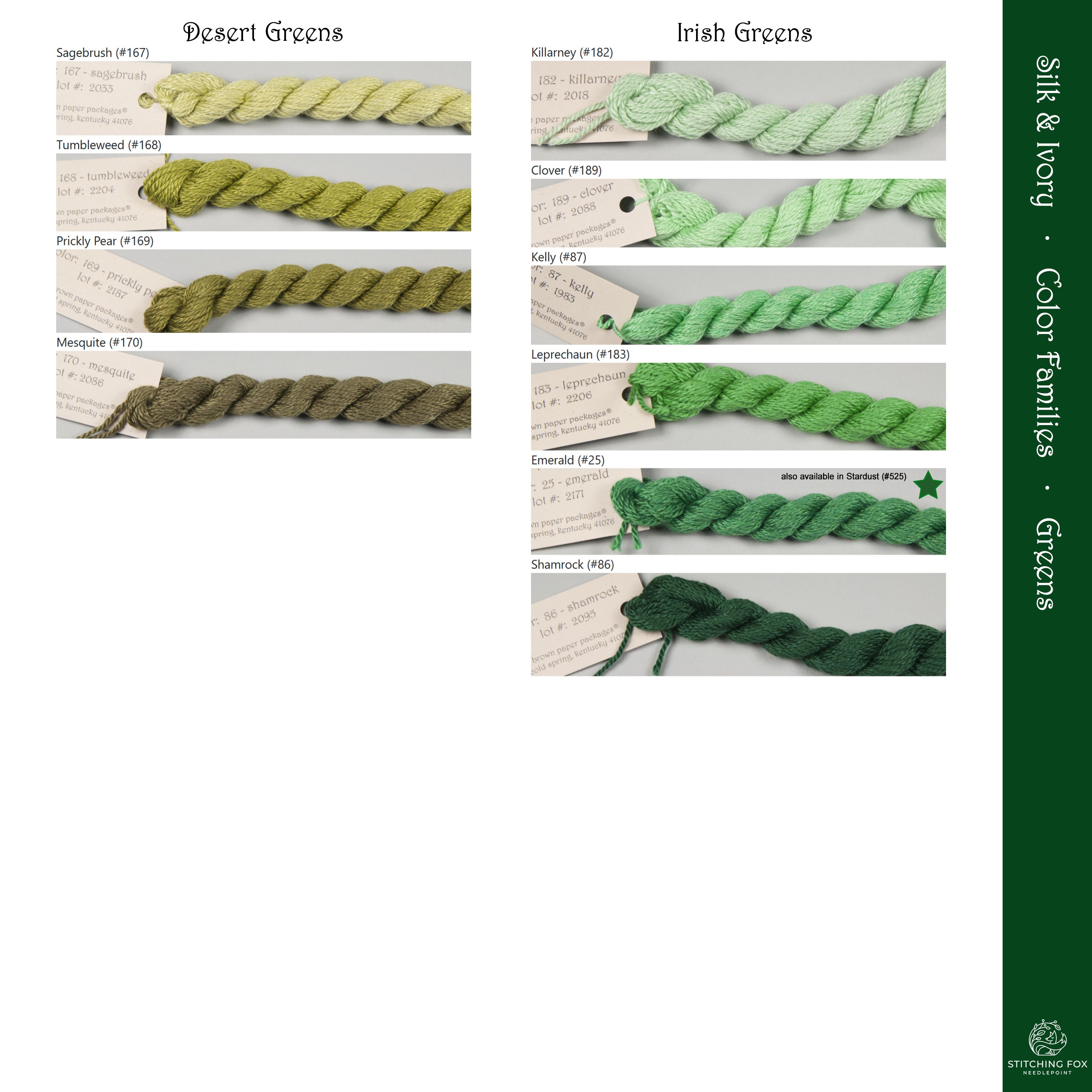 Silk & Ivory - Greens — Stitching Fox