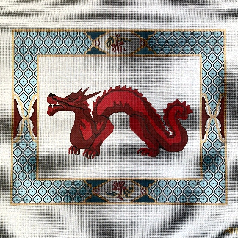 Fish Scale Red Dragon Pillow