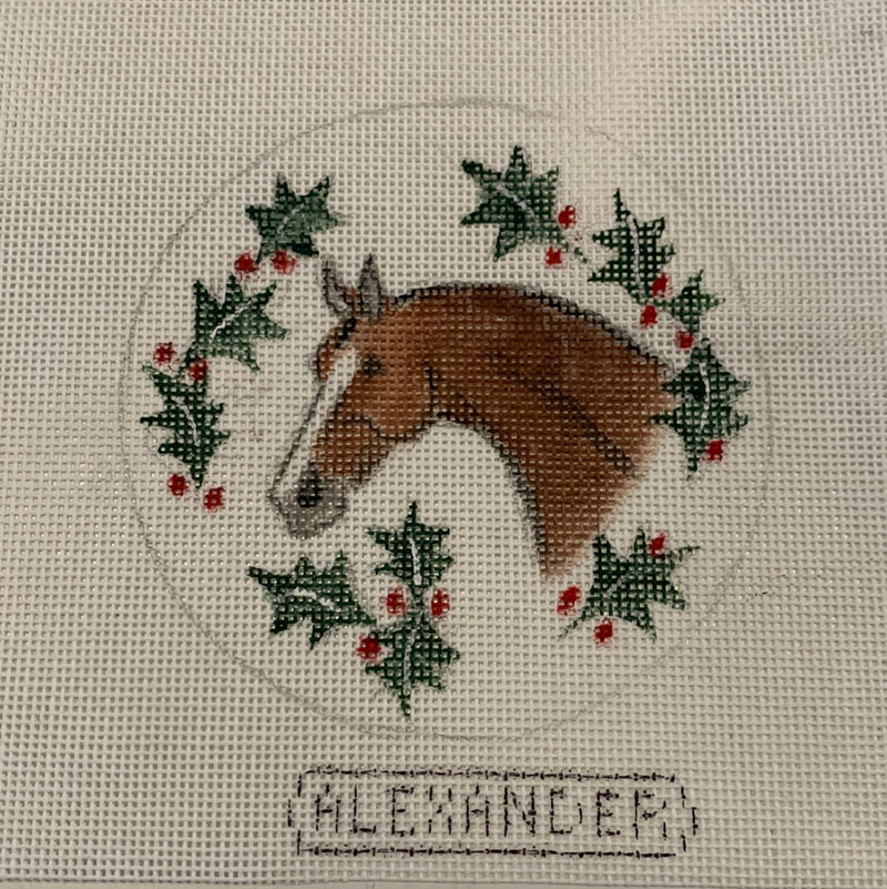 Horse Head w/ Holly Round