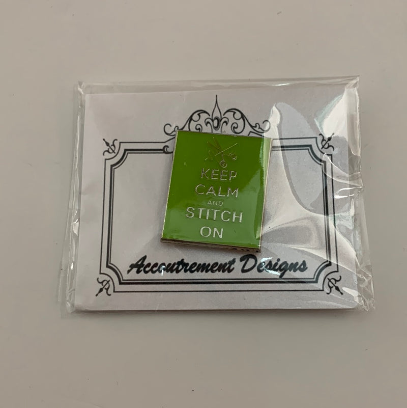 Keep Calm and Stitch On - Lime Green - Needleminder
