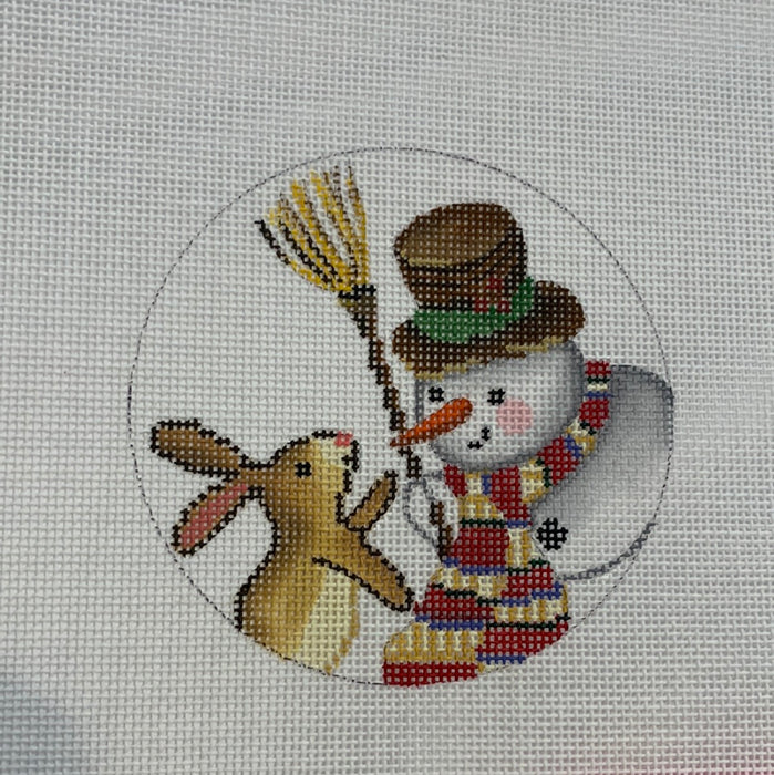 Snowman and Bunny Ornament