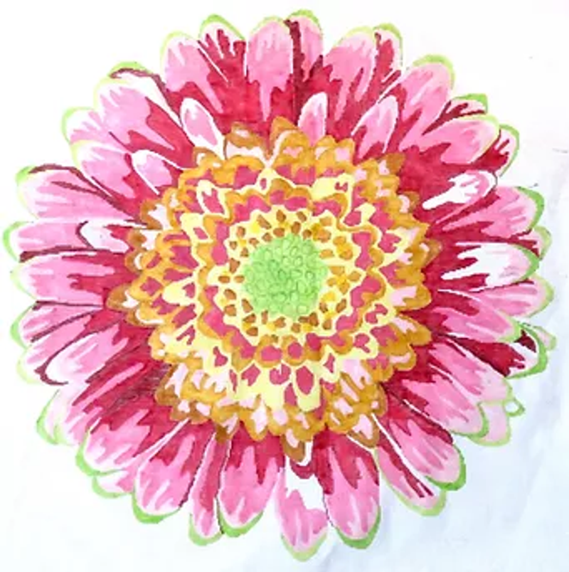 Fancy Pink Daisy Rug
