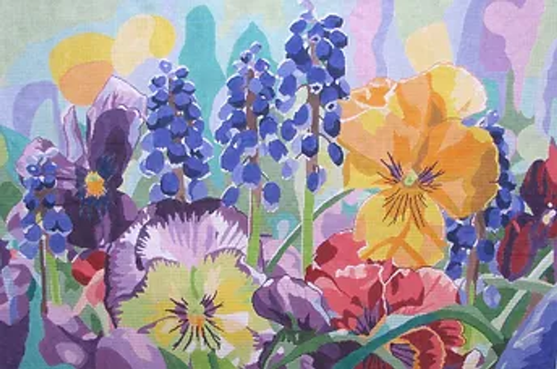 Spring Garden Rug with Pansies