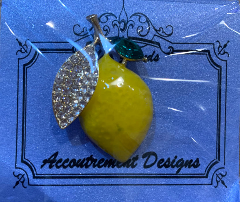 Lemon with Rhinestone Leaf - Needleminder