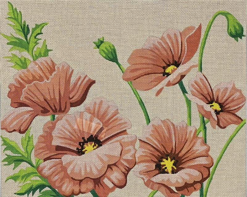 Poppies on 18 Mesh