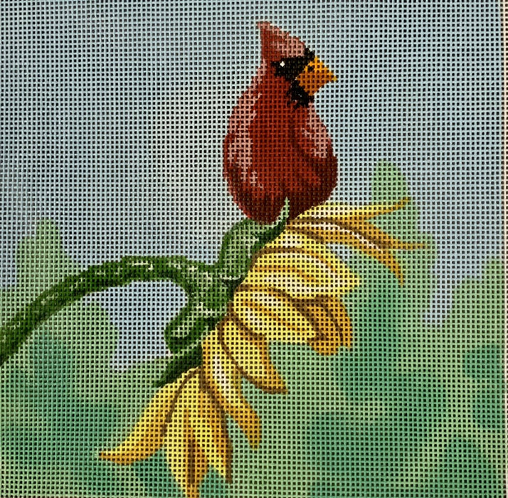 Cardinal on Sunflower
