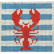 Lobster on blue stripes