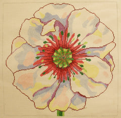 14" Simple Flowers - White Poppy