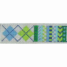 Blue and Green Geometric Belt