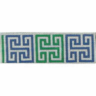 Greek Key Square Belt - Blue & Green