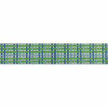 blue and green plaid - key fob