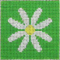 Daisy on Kelly Green 2.25 x 2.25 insert