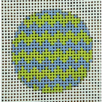 Chevron Blue and Green Mini Ornament