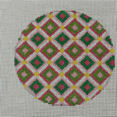 pinks and greens diamonds ornament