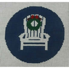 Adirondack Chair with Wreath on Blue