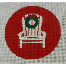 Adirondack Chair with Wreath on Red