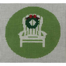 Adirondack Chair with Wreath on Green