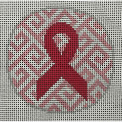 Ribbon with Greek Key Background Ornament