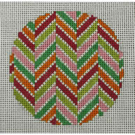 Chevron Multi Pinks, Greens, and Orange Ornament