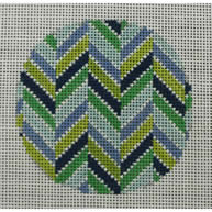 Chevron Multi Blues and Greens Ornament