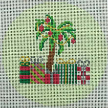 Christmas palm tree on green