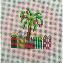 Christmas palm tree on pink