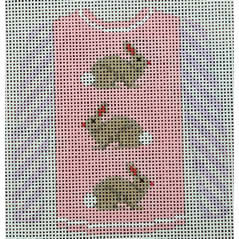 sweater - 3 brown bunnies on pale pink