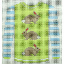 sweater - 3 brown bunnies on pale blue