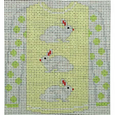 sweater - 3 white bunnies on yellow with green polka dot sleeves