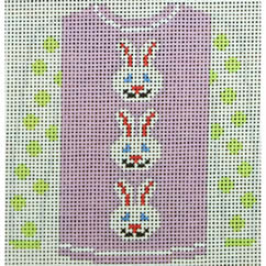 sweater - 3 white bunny faces on lavender