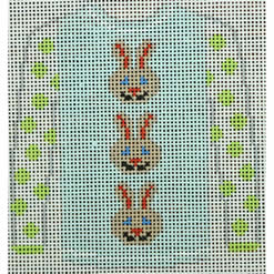 sweater - 3 brown bunny faces on blue