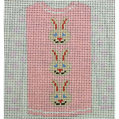 sweater - 3 brown bunny faces on pink