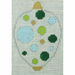 Bauble Gold TB Blue Green Dots