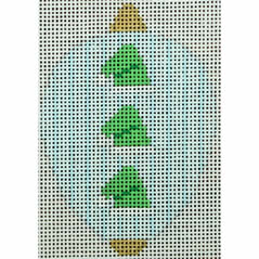 Bauble Gold TB Green Santa Hats on Blue Stripes