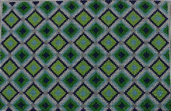 Blue, Green, blue, and white clutch