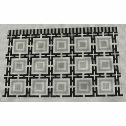 Squares and Lattice - Black and Grey